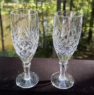 GODINGER Shannon Crystal Ice Tea Glass, 24% Lead Crystal Dublin Set Of 2 EUC